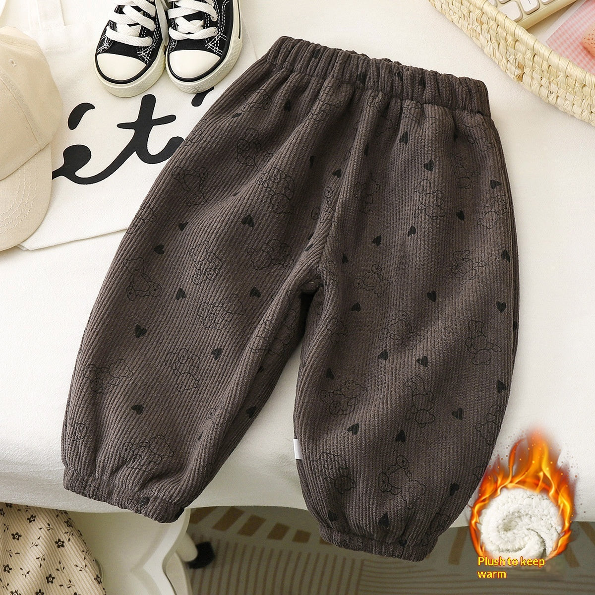 Children's Fleece-lined Warm Thickened Sweatpants