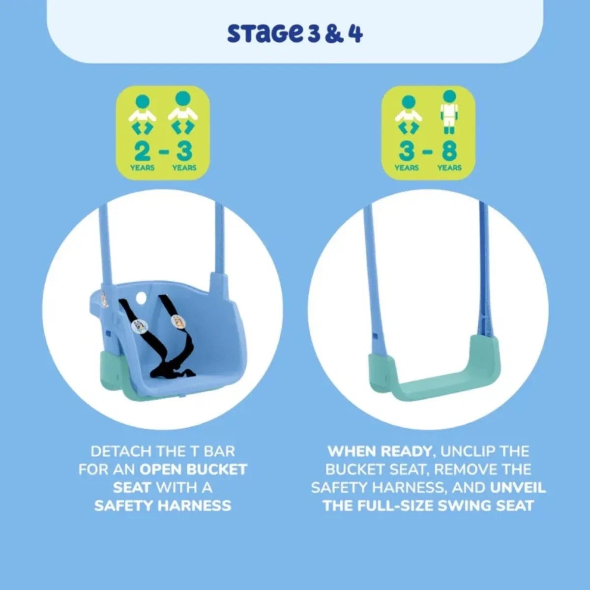 TP Forest Wooden Single Swing with Bluey Quadpod