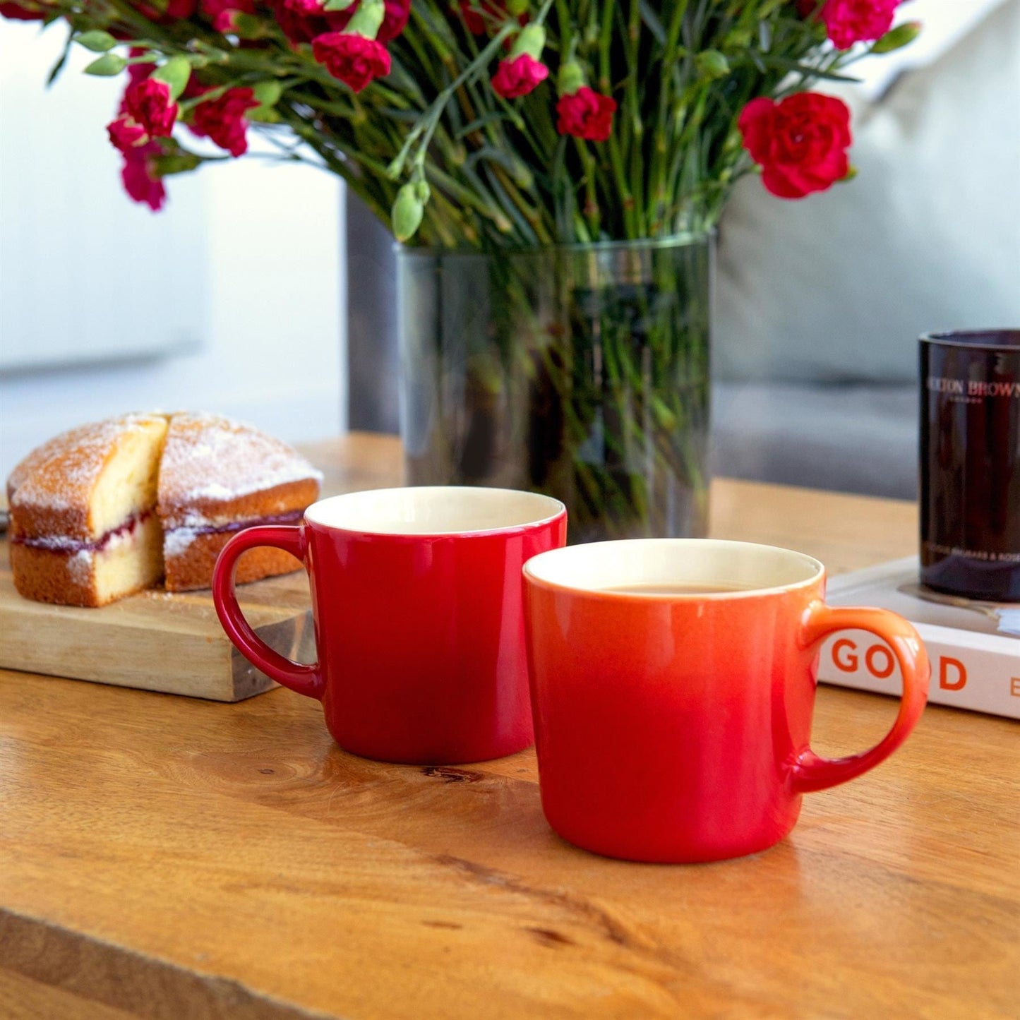 330ml Orange New Bone China Ombre Mugs - Pack of Six