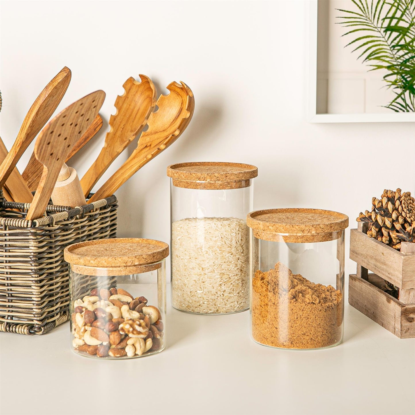 10cm Cork Scandi Storage Jar Lid