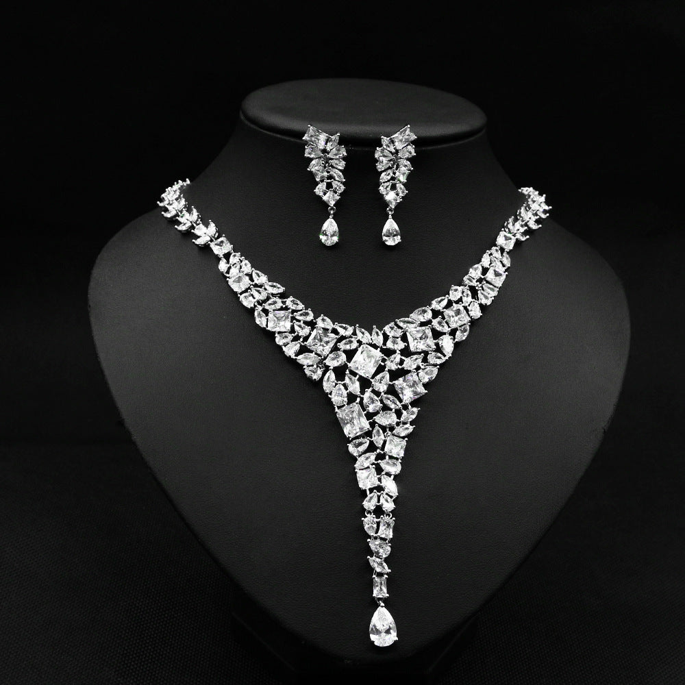 Colourful Zircon Wedding Necklace Set