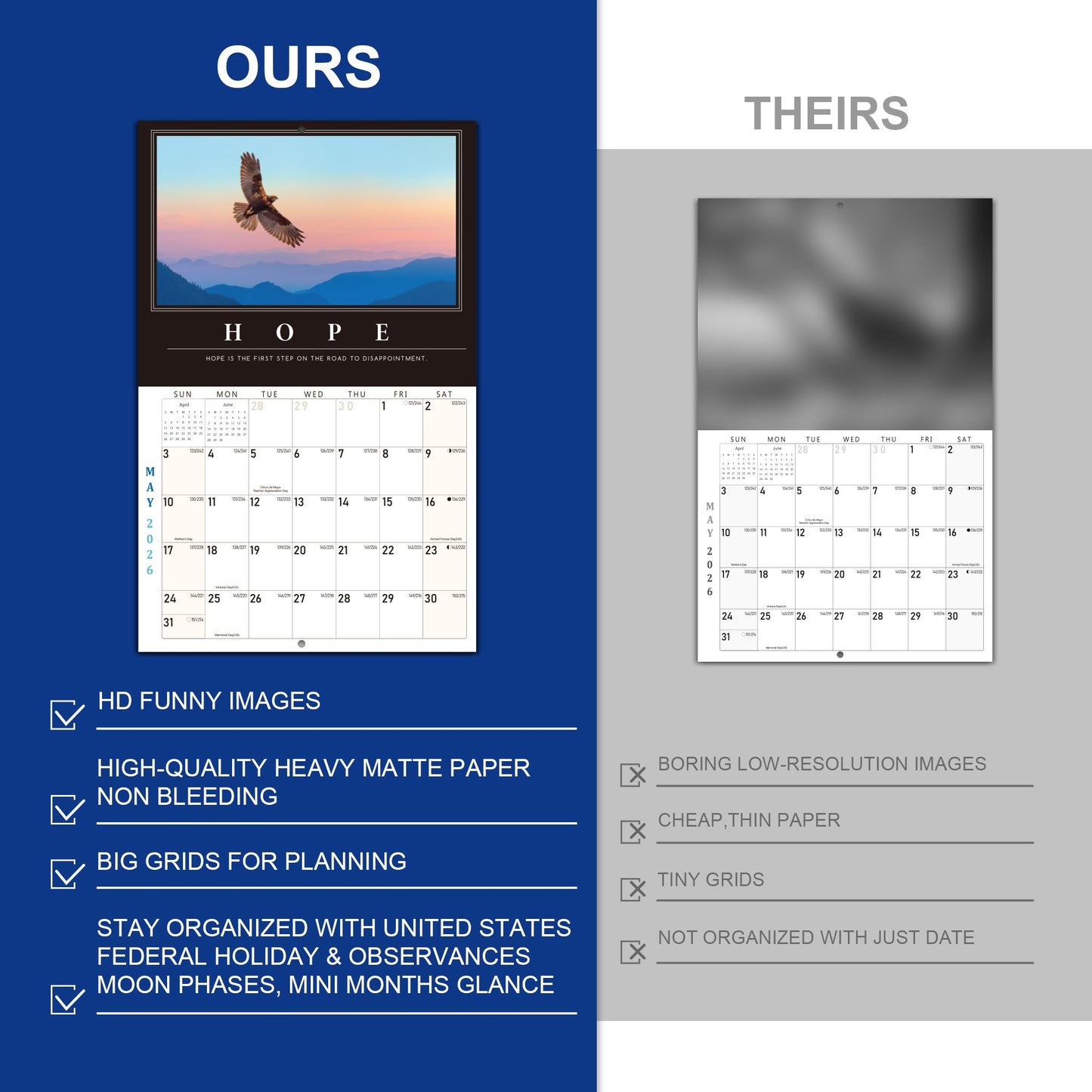 BFFPOSI Funny Calendar 2026 – Demotivational Wall Calendar & Gag Gift