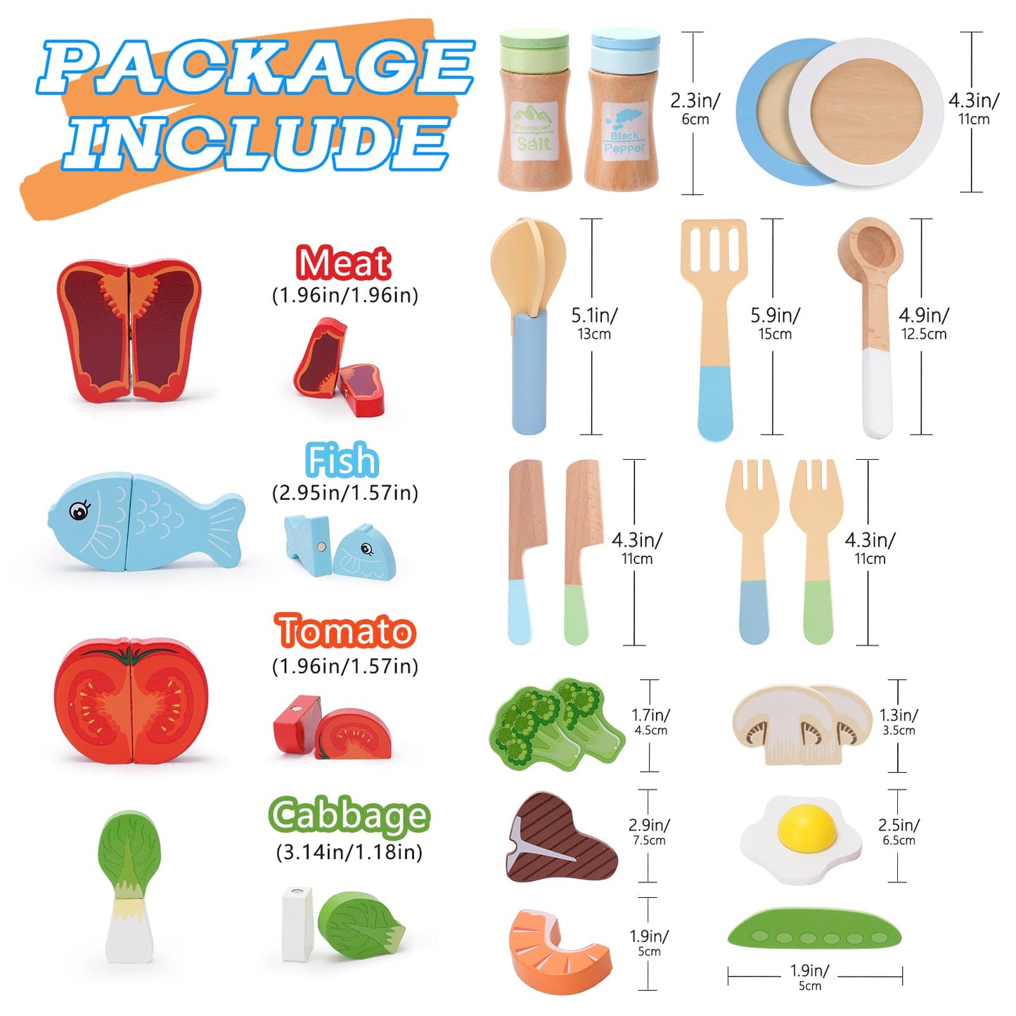 BGdoyz 27-Piece Wooden Play Kitchen Set – Pretend Cooking Toys for Kids