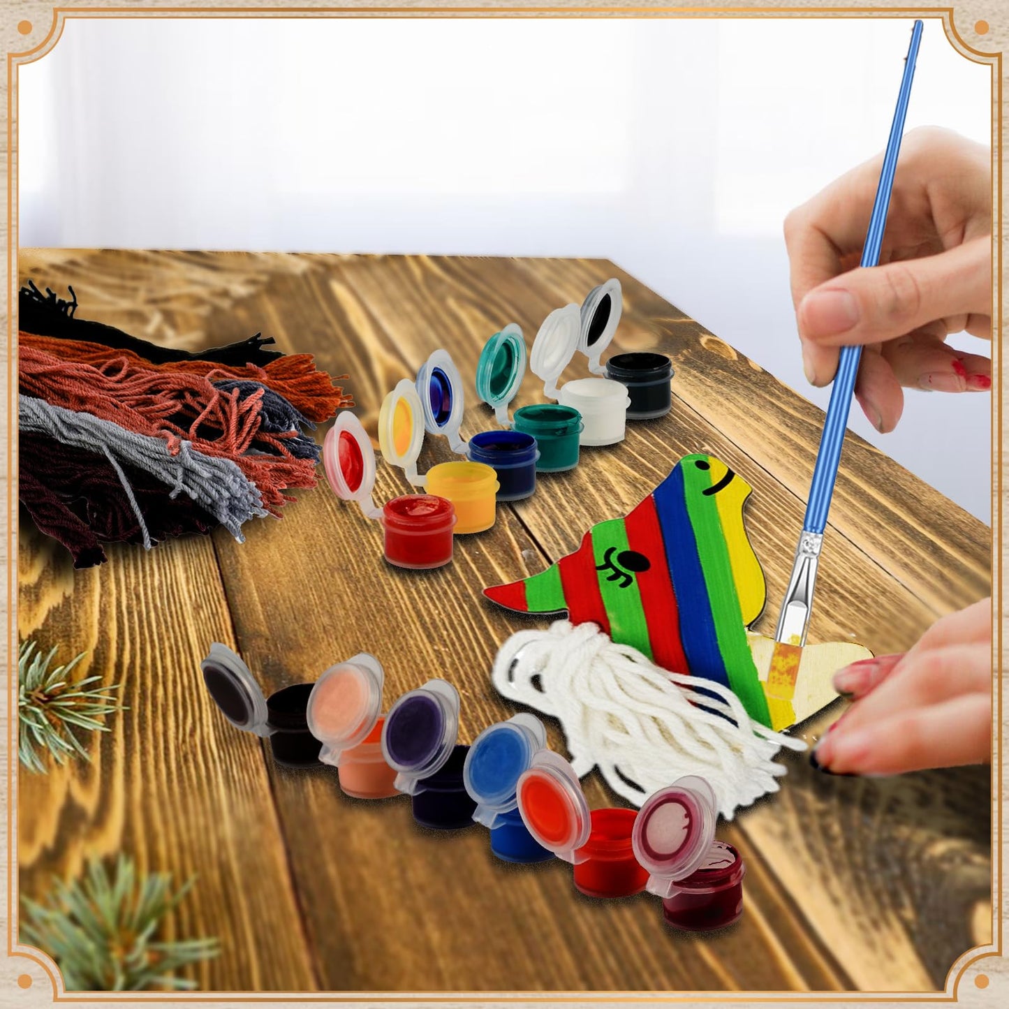 BGick Horse Party Favors Kit — 24 Wooden Horse Crafts + Paint & Accessories