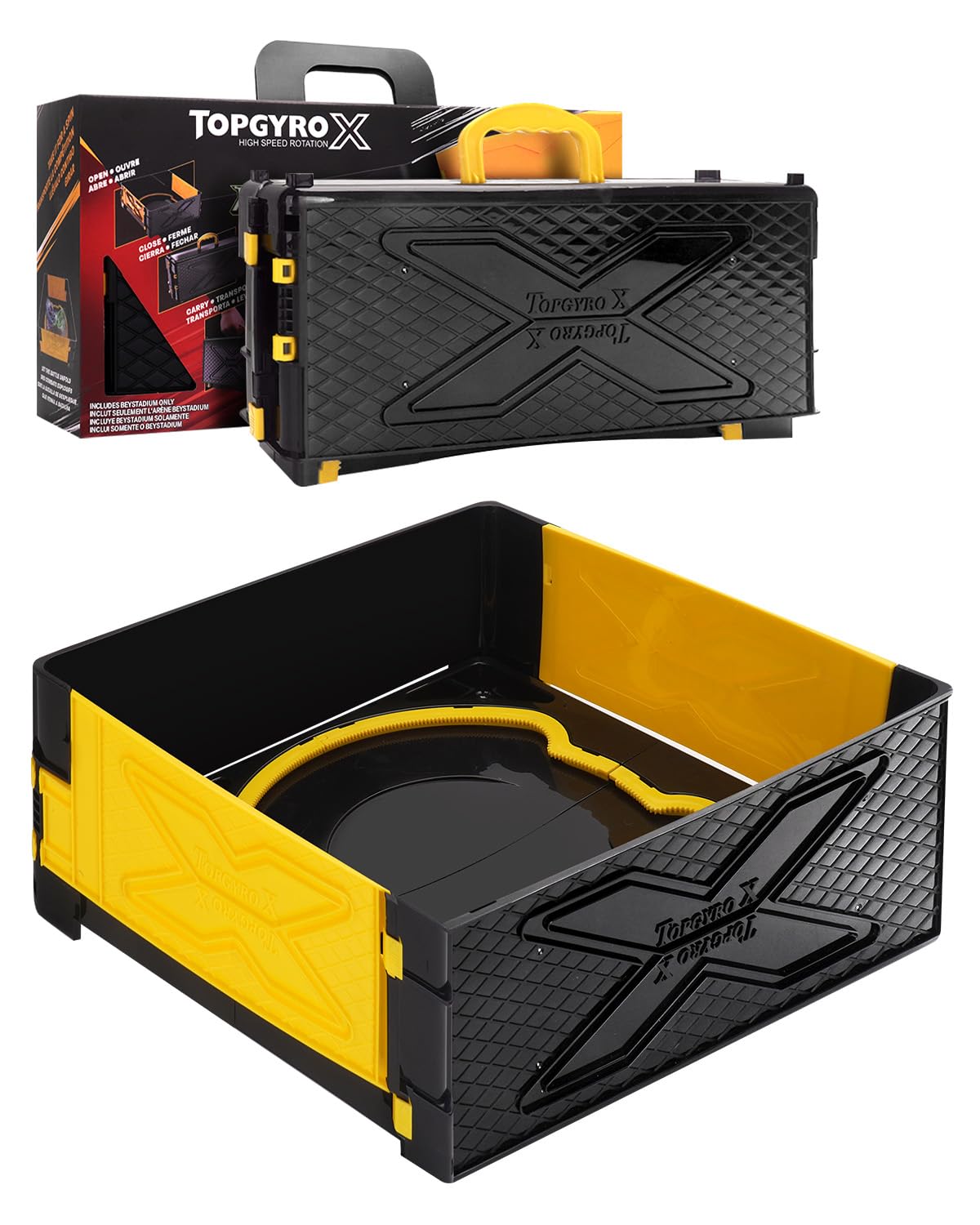 BGOVTAPO Foldable X Stadium Arena with Carry Handle – Yellow Battle Stadium