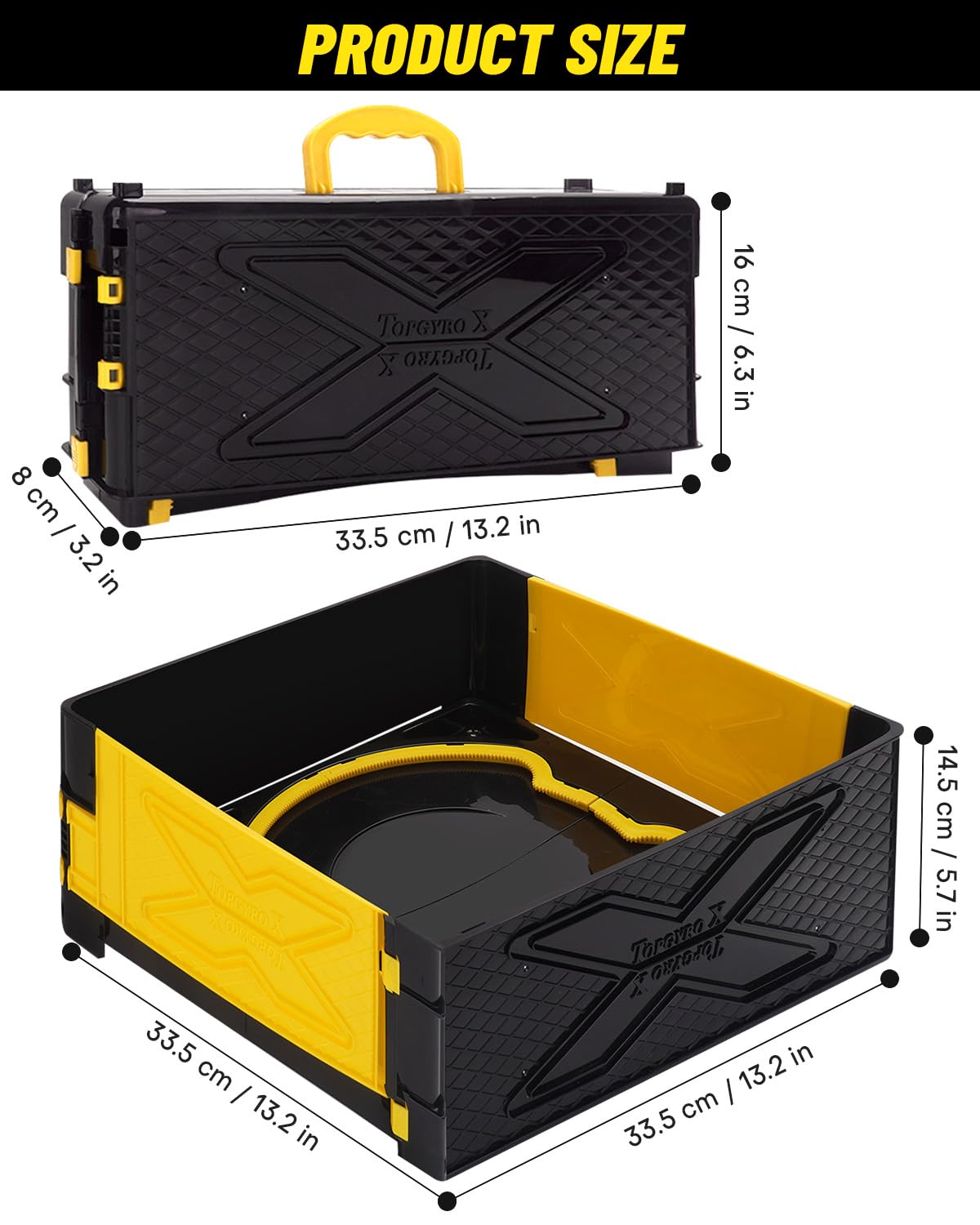 BGOVTAPO Foldable X Stadium Arena with Carry Handle – Yellow Battle Stadium