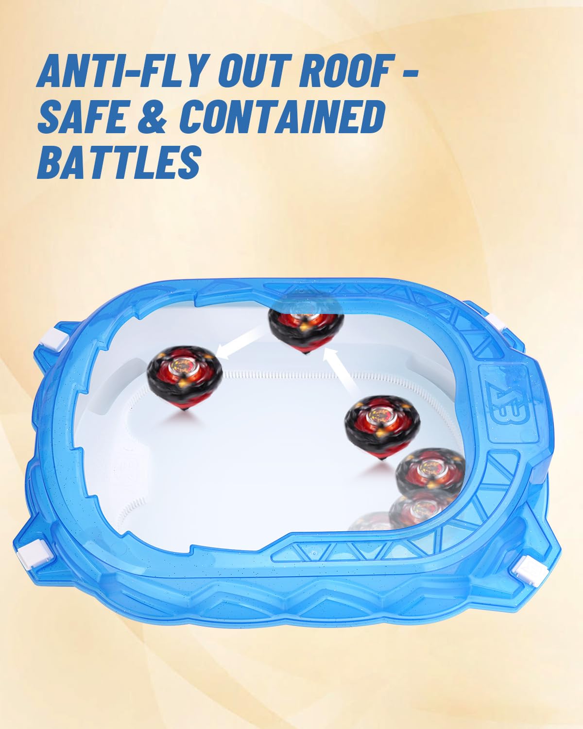 BGOVTAPO X Stadium Starter Kit – 6 Battle Tops Arena, 2 Launchers, Acceleration Track