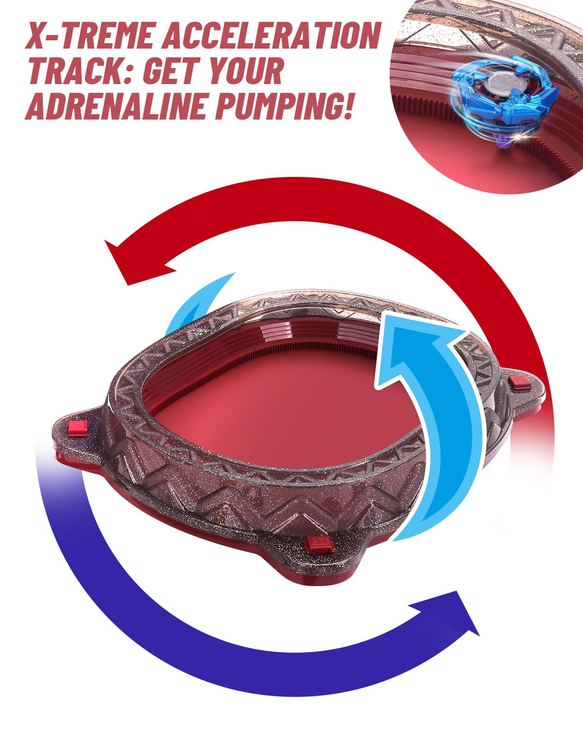 BGOVTAPO X Stadium Starter Kit – Ultimate Spin Top Battle Set with 6 Tops, 2 Launchers & Arena | Ages 6+