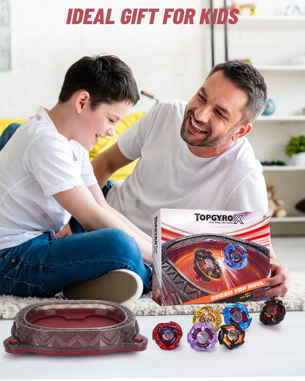 BGOVTAPO X Stadium Starter Kit – Ultimate Spin Top Battle Set with 6 Tops, 2 Launchers & Arena | Ages 6+