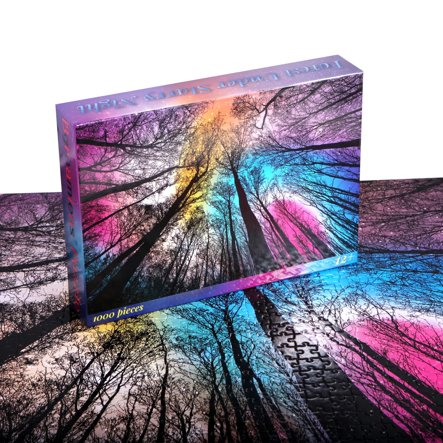 Bgraamiens Forest Under Starry Night Puzzle - 1000 Pieces | Gradient Colorful Puzzle for Adults