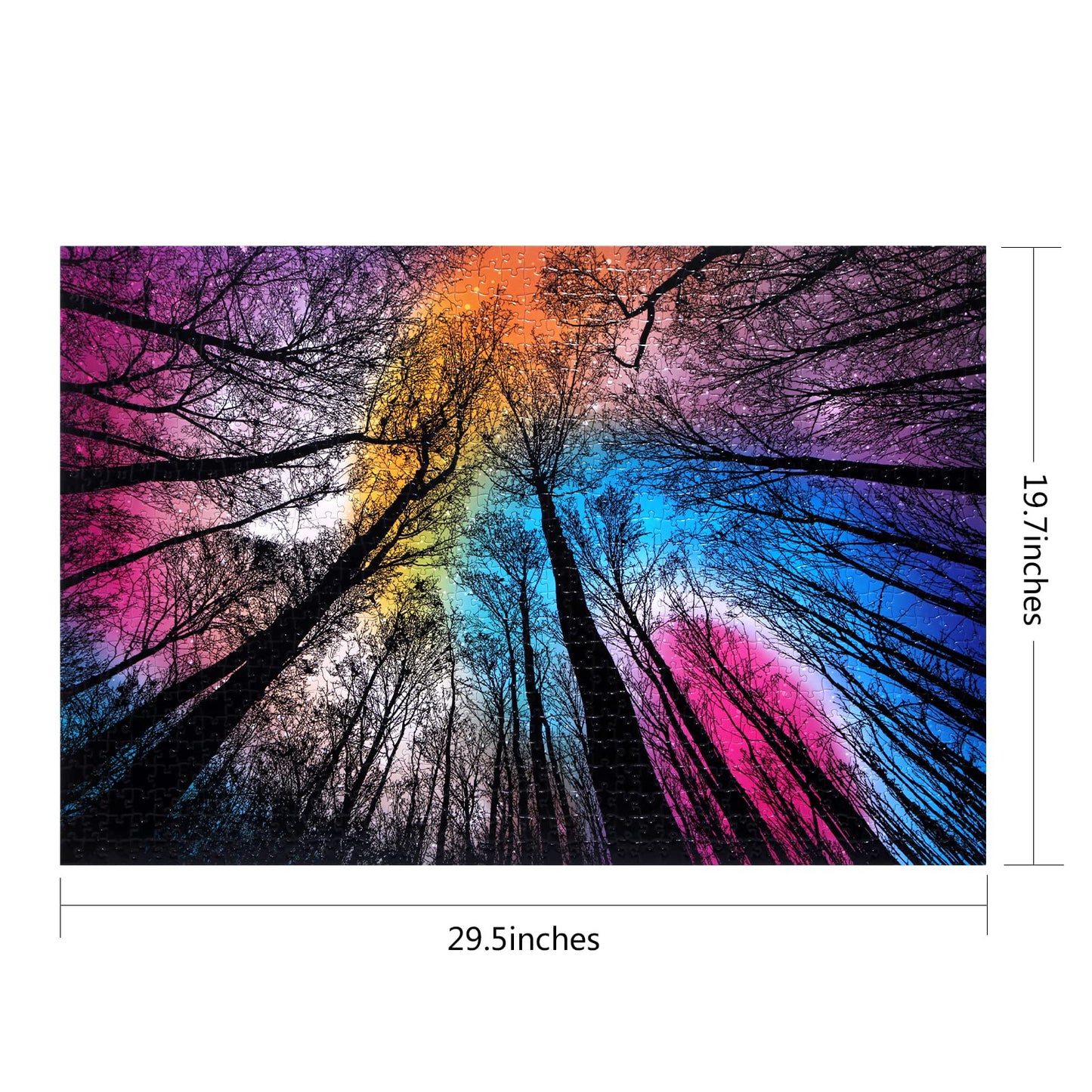 Bgraamiens Forest Under Starry Night Puzzle - 1000 Pieces | Gradient Colorful Puzzle for Adults