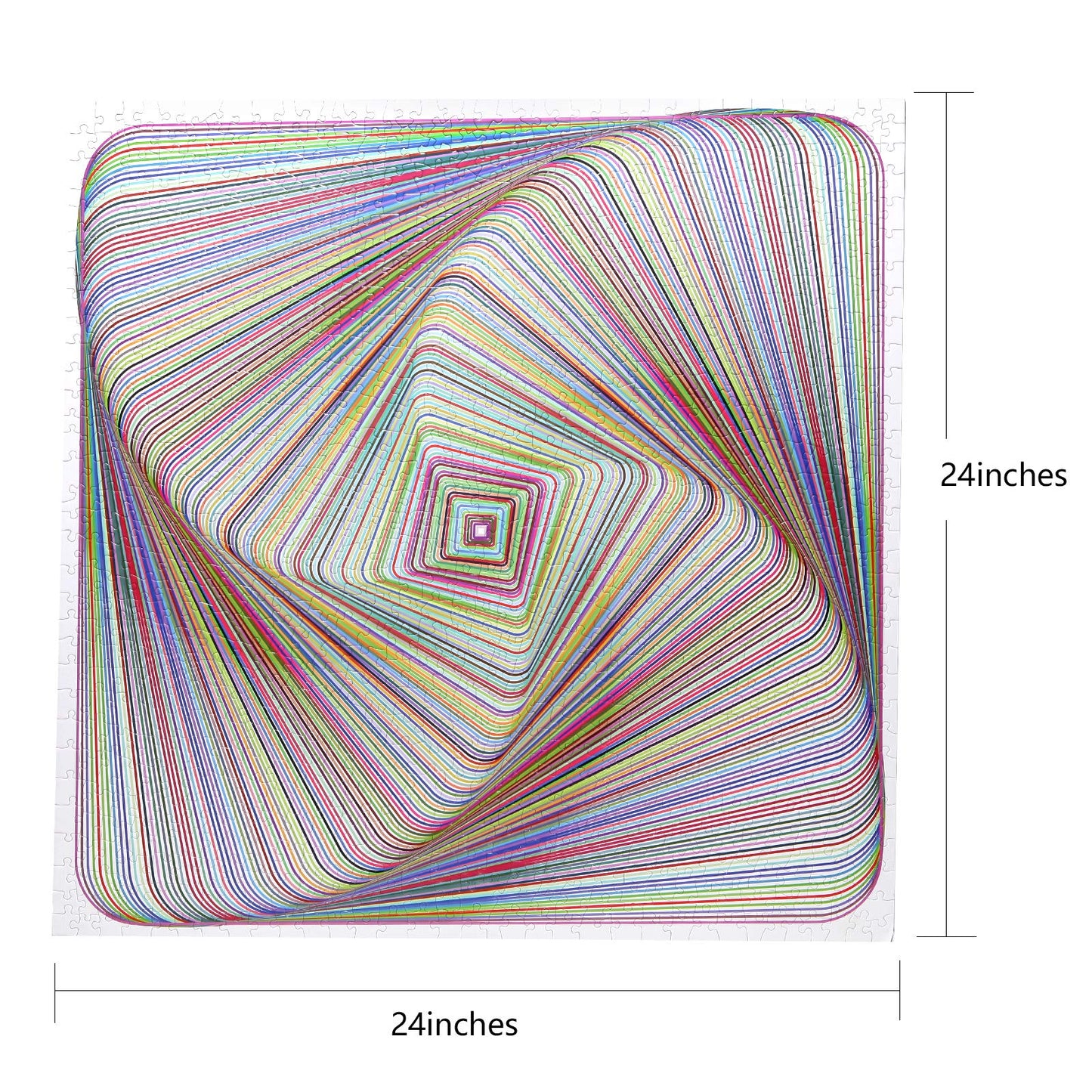 Bgraamiens Puzzle-Twisted 3D Colorful Squares – 1000-Piece Jigsaw Puzzle for Adults (24x24)