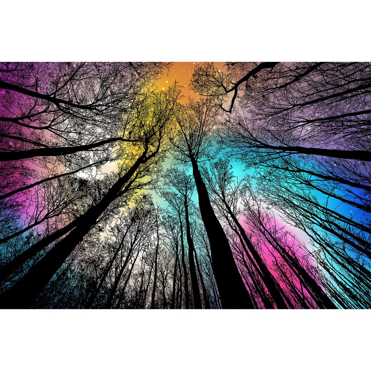 Bgraamiens Forest Under Starry Night Puzzle - 1000 Pieces | Gradient Colorful Puzzle for Adults