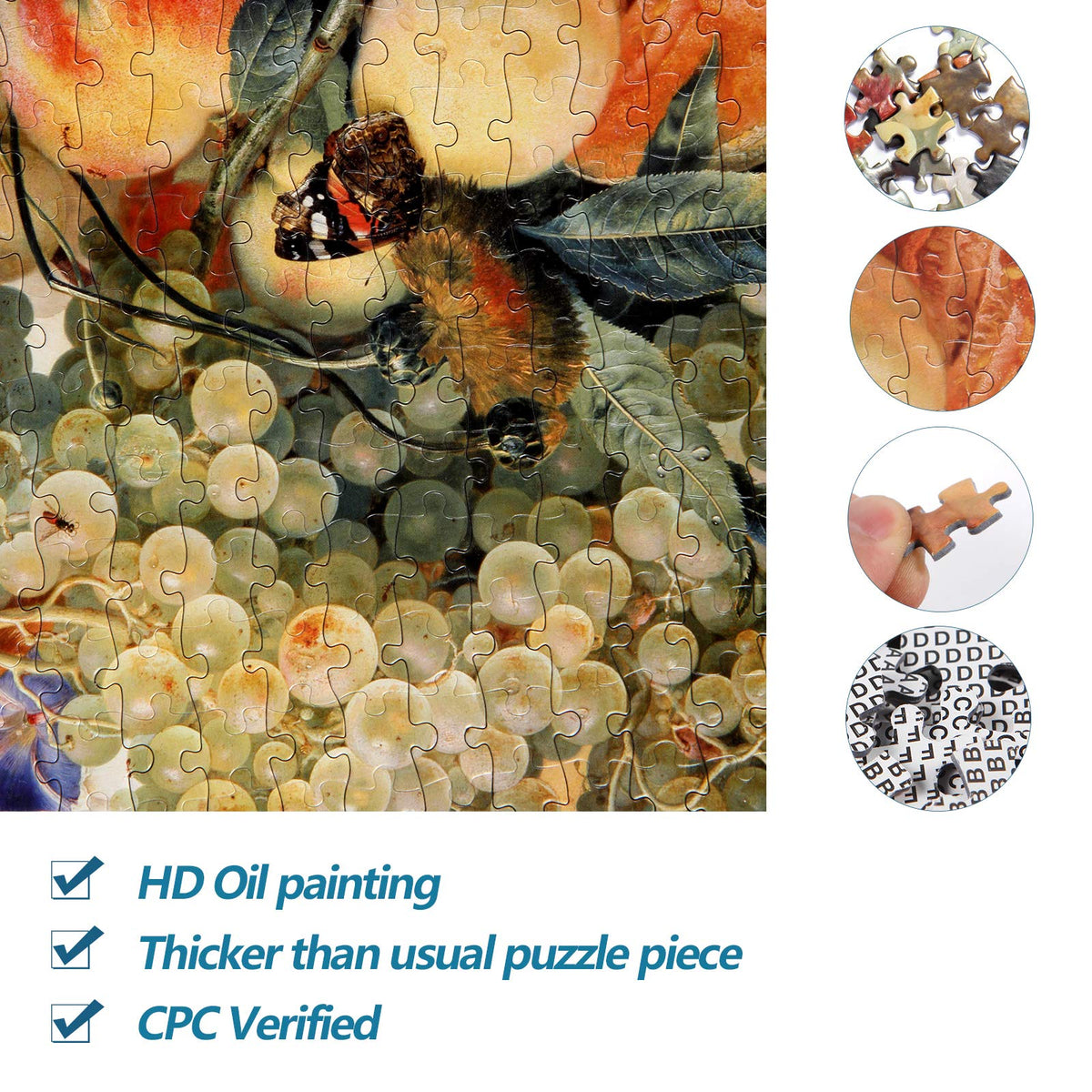 Bgraamiens Fruit Feast 1000-Piece Square Puzzle for Adults | Color Challenge Jigsaw