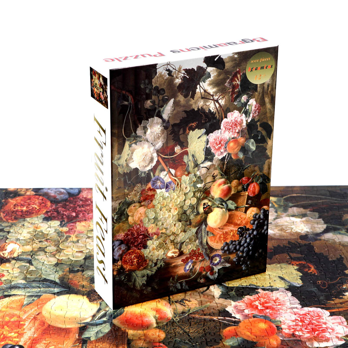 Bgraamiens Fruit Feast 1000-Piece Square Puzzle for Adults | Color Challenge Jigsaw