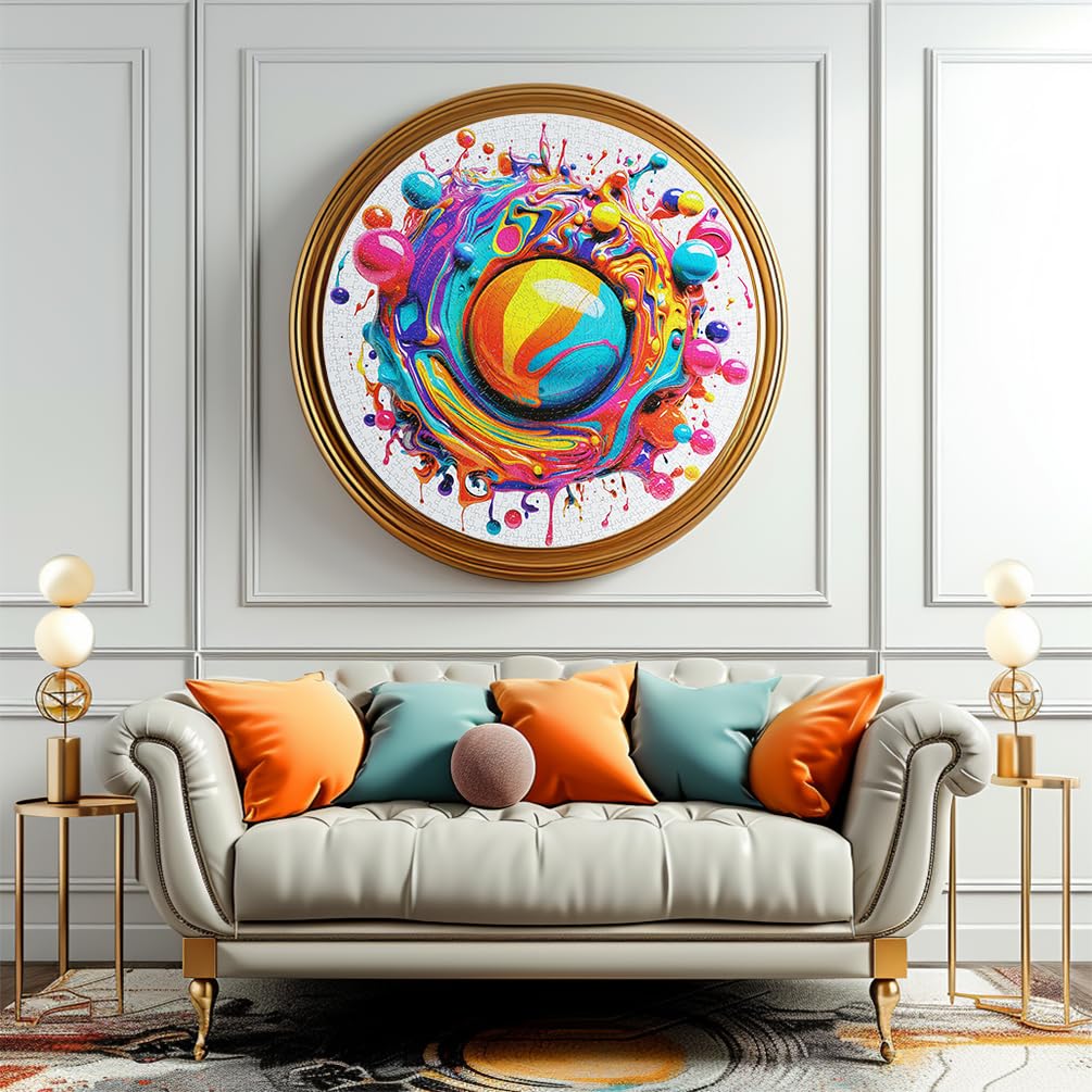 Bgraamiens Paint Splashes 1000-Piece Gradient Puzzle for Adults – Hard Challenge