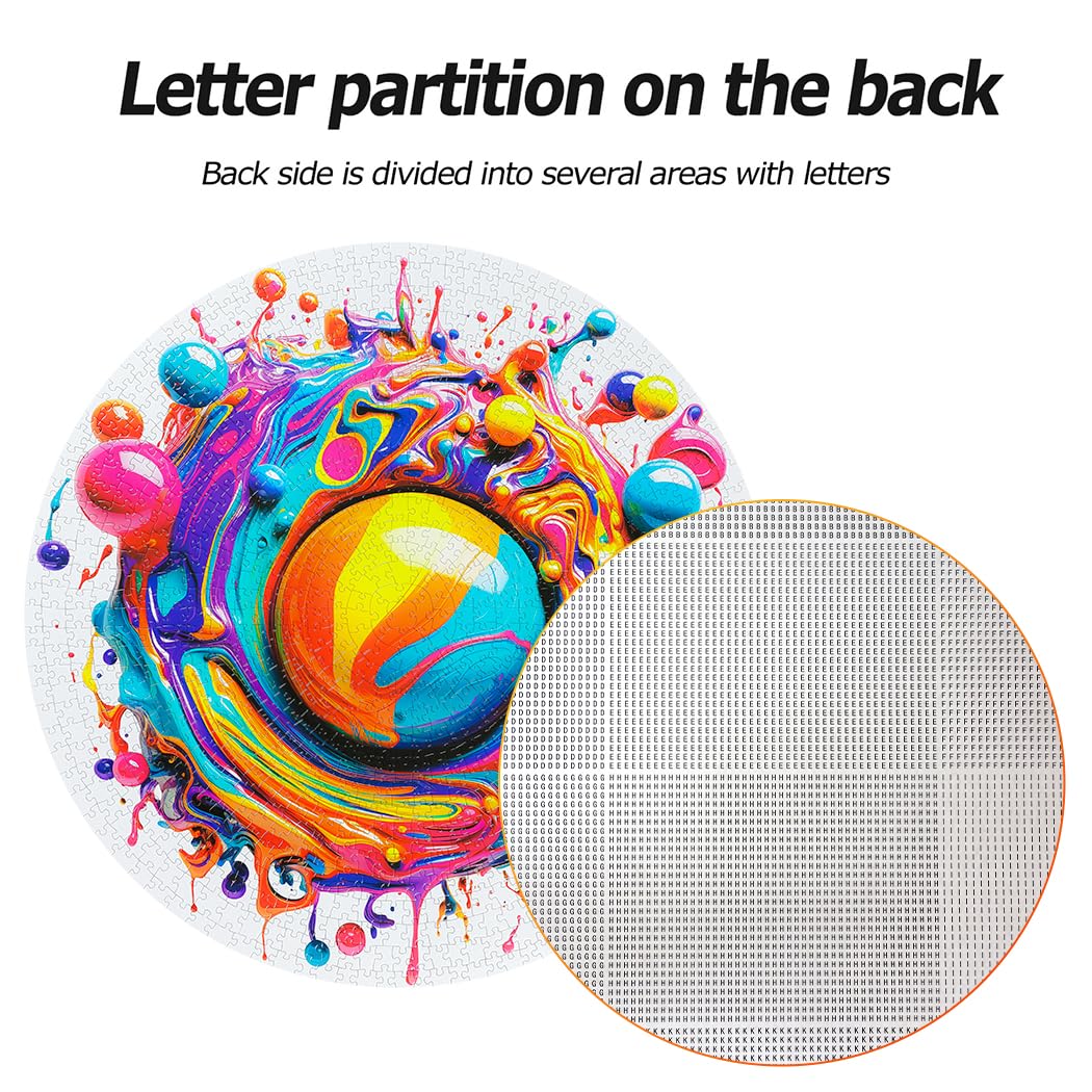 Bgraamiens Paint Splashes 1000-Piece Gradient Puzzle for Adults – Hard Challenge