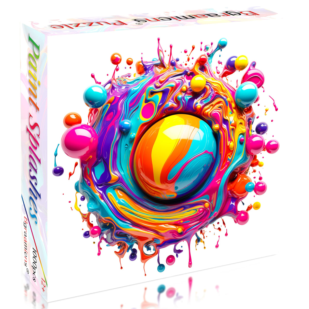 Bgraamiens Paint Splashes 1000-Piece Gradient Puzzle for Adults – Hard Challenge