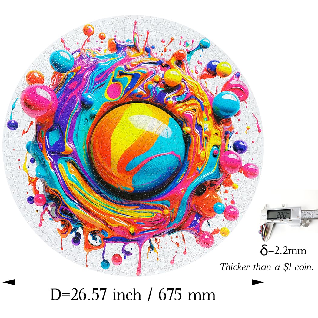 Bgraamiens Paint Splashes 1000-Piece Gradient Puzzle for Adults – Hard Challenge