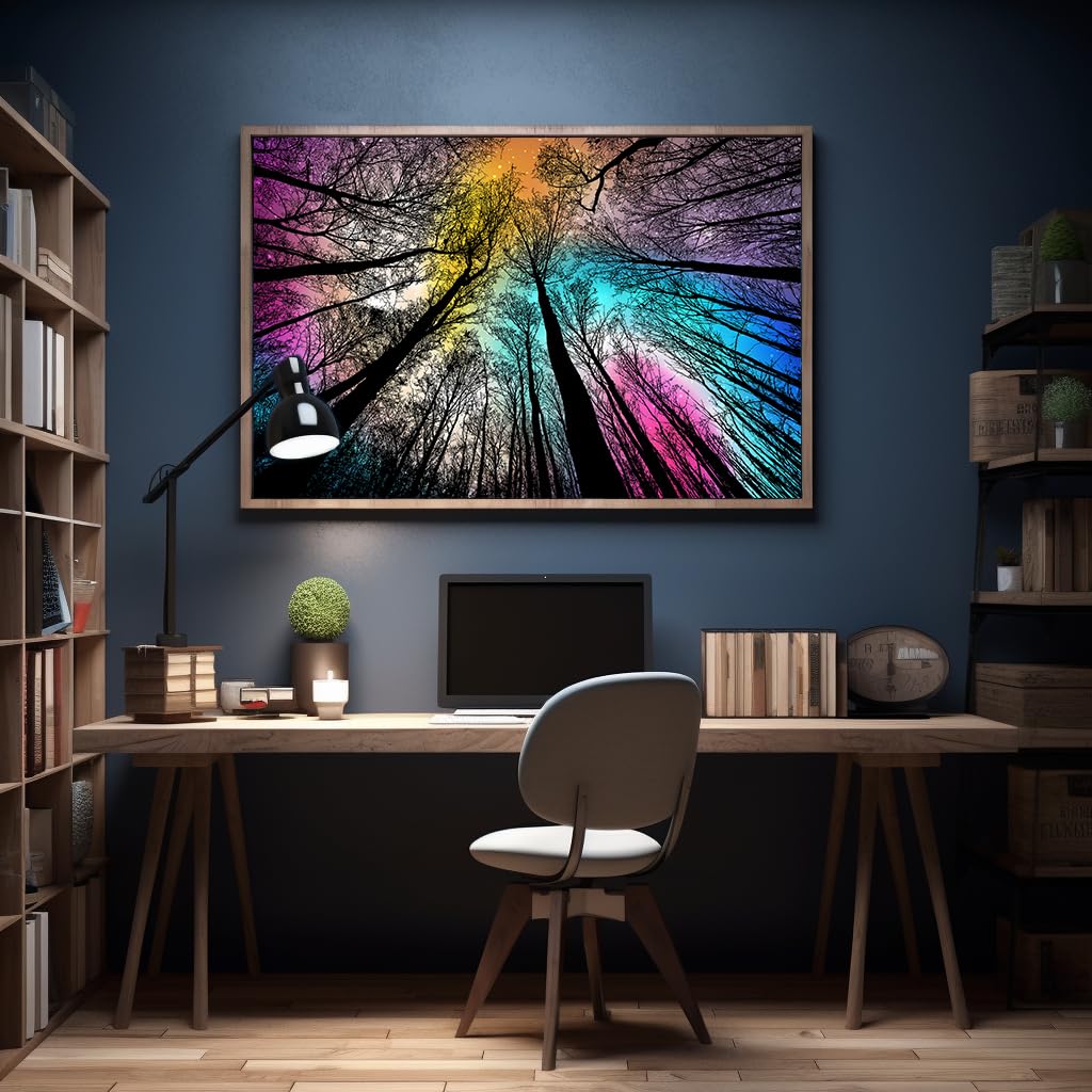 Bgraamiens Forest Under Starry Night Puzzle - 1000 Pieces | Gradient Colorful Puzzle for Adults
