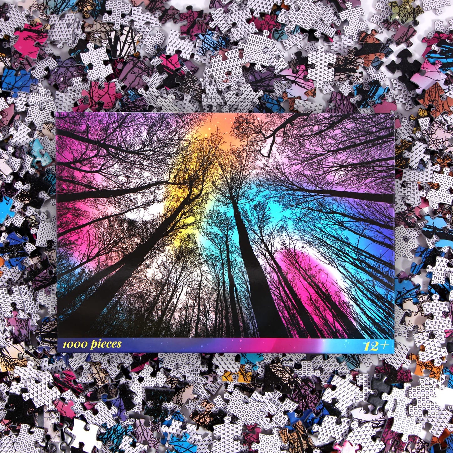 Bgraamiens Forest Under Starry Night Puzzle - 1000 Pieces | Gradient Colorful Puzzle for Adults
