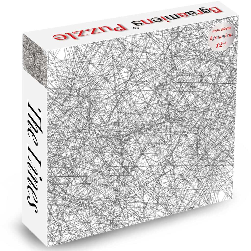 Bgraamiens The Lines 1000-Piece Black & White Puzzle | Intricate Line Art Jigsaw