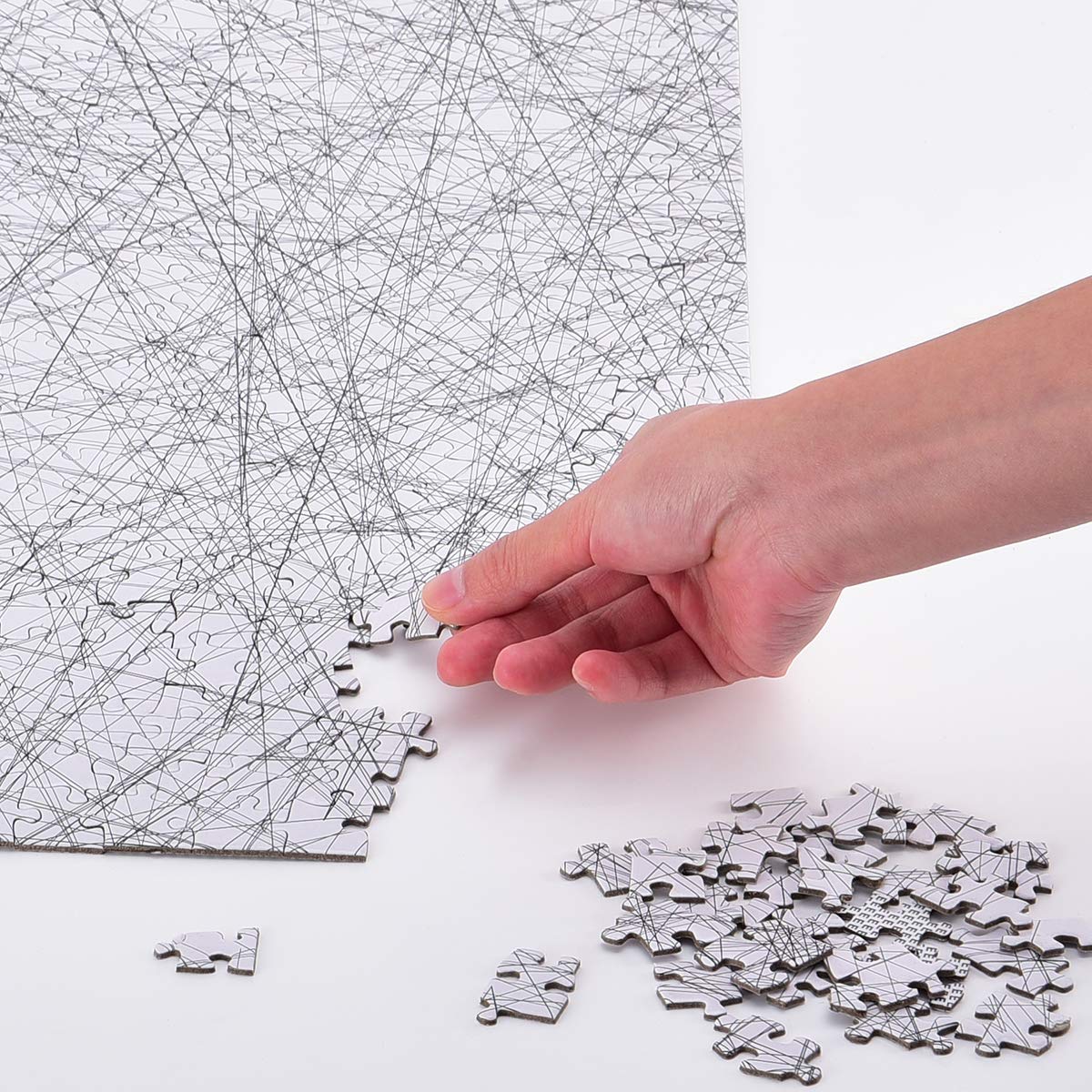 Bgraamiens The Lines 1000-Piece Black & White Puzzle | Intricate Line Art Jigsaw