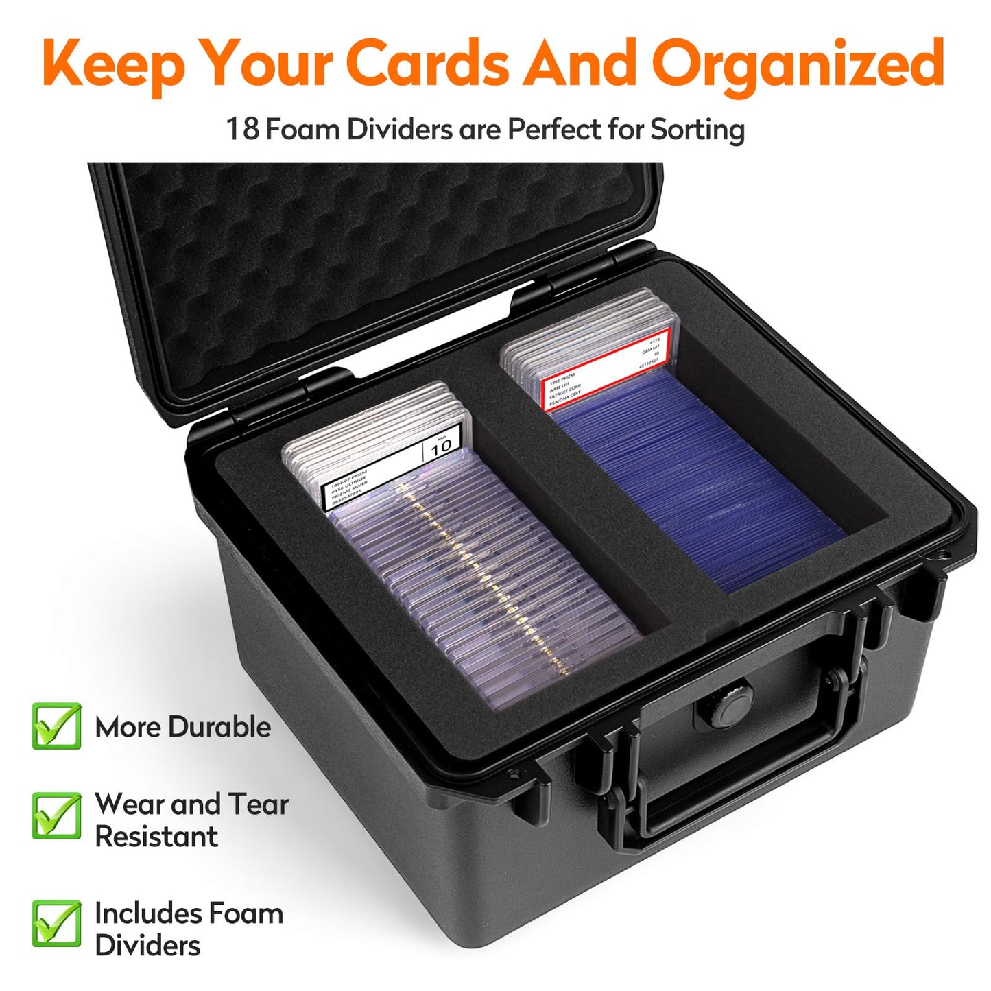 Bheddi Graded Card Storage Box – 2 Slab Compartments, Waterproof Case, PSA/CSG/SGC Magnetic Holder Compatible