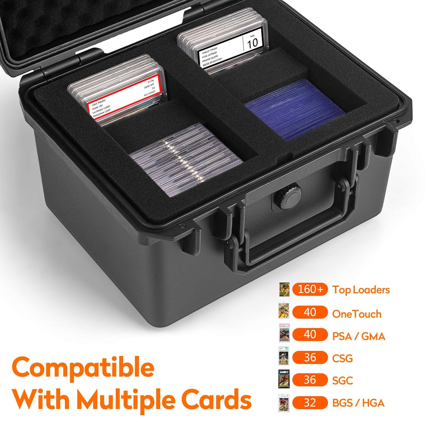Bheddi Graded Card Storage Box – 2 Slab Compartments, Waterproof Case, PSA/CSG/SGC Magnetic Holder Compatible