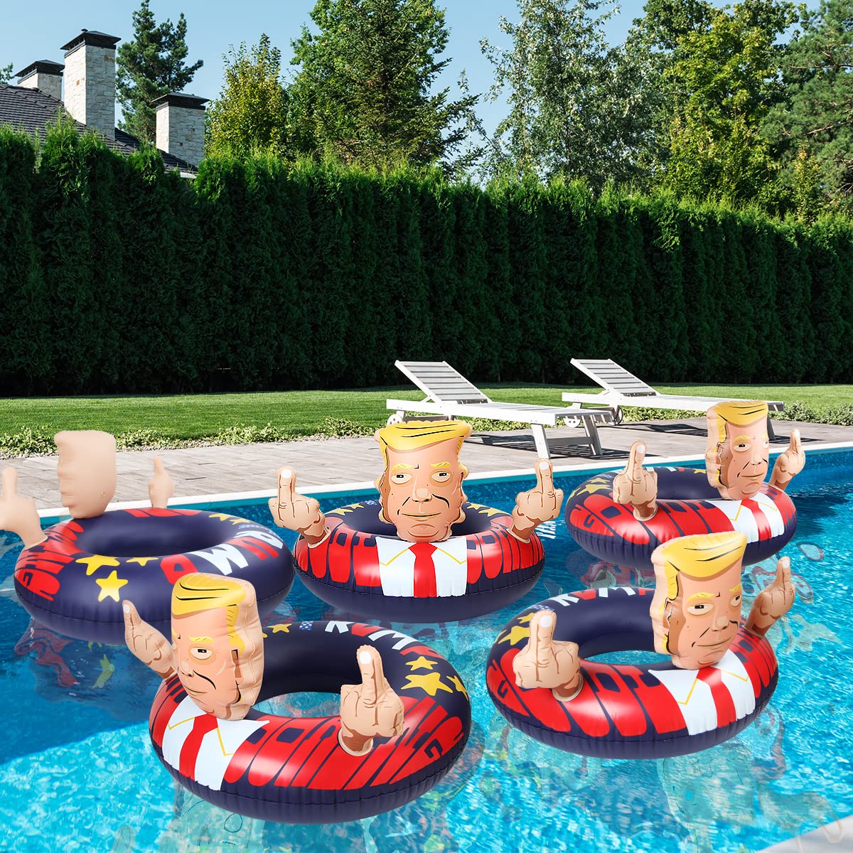 Bheddi Giant Presidential Pool Float – Blue Inflatable Lounge for Pool & Beach