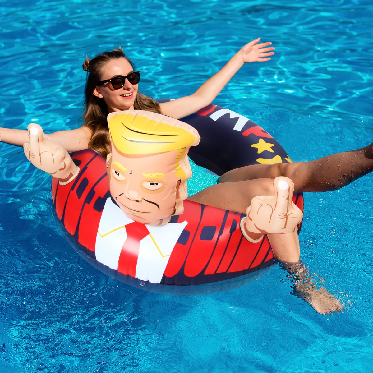 Bheddi Giant Presidential Pool Float – Blue Inflatable Lounge for Pool & Beach