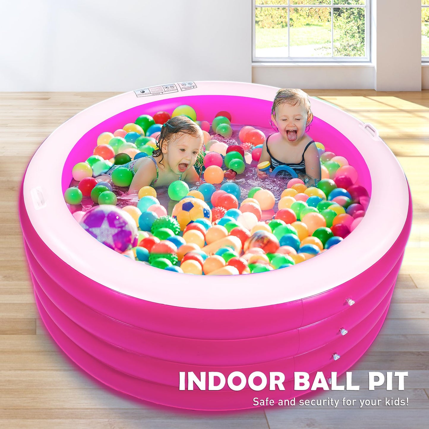 Biange Blow Up Pool 72-inch Round Deep Inflatable Pool for Backyard Fun