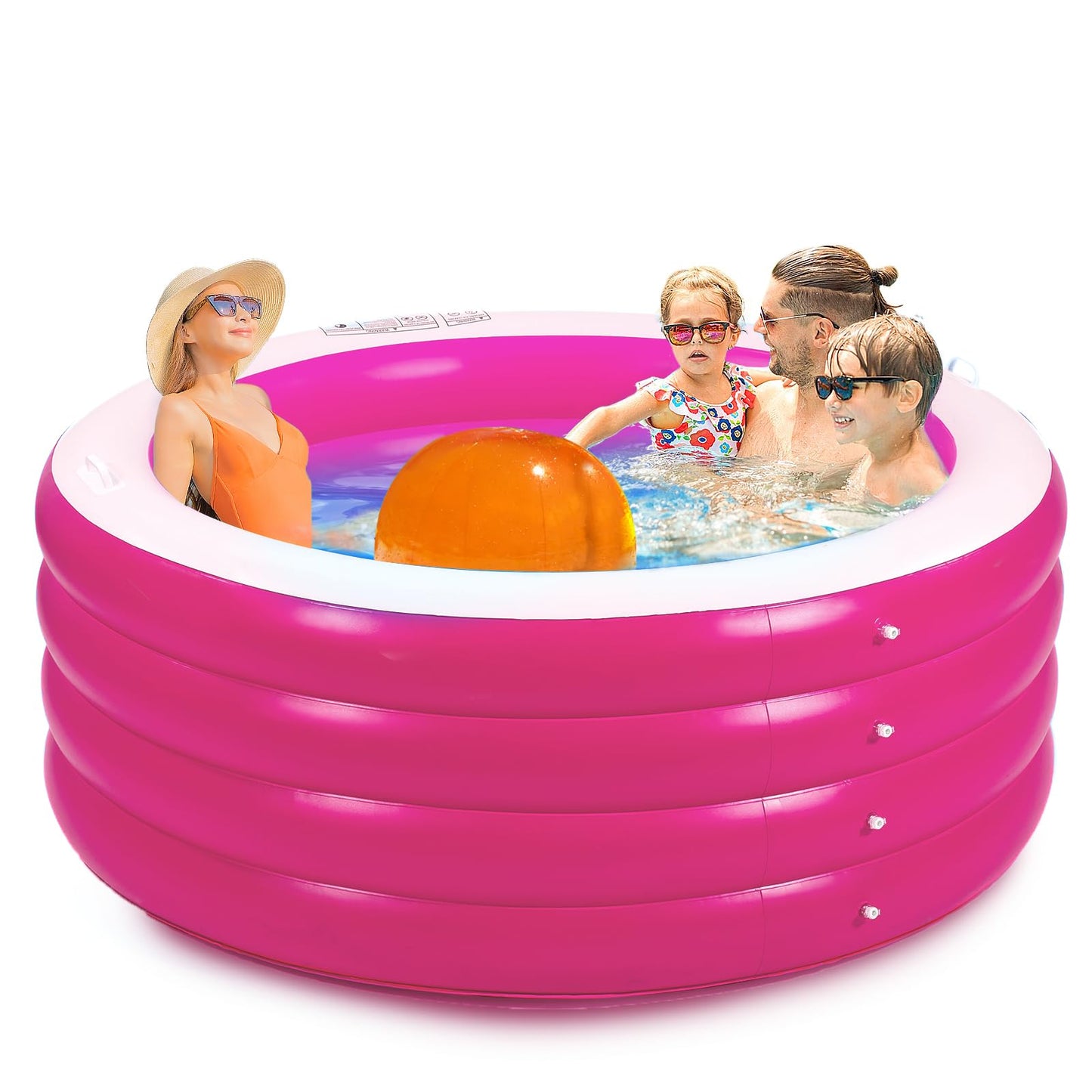 Biange Blow Up Pool 72-inch Round Deep Inflatable Pool for Backyard Fun