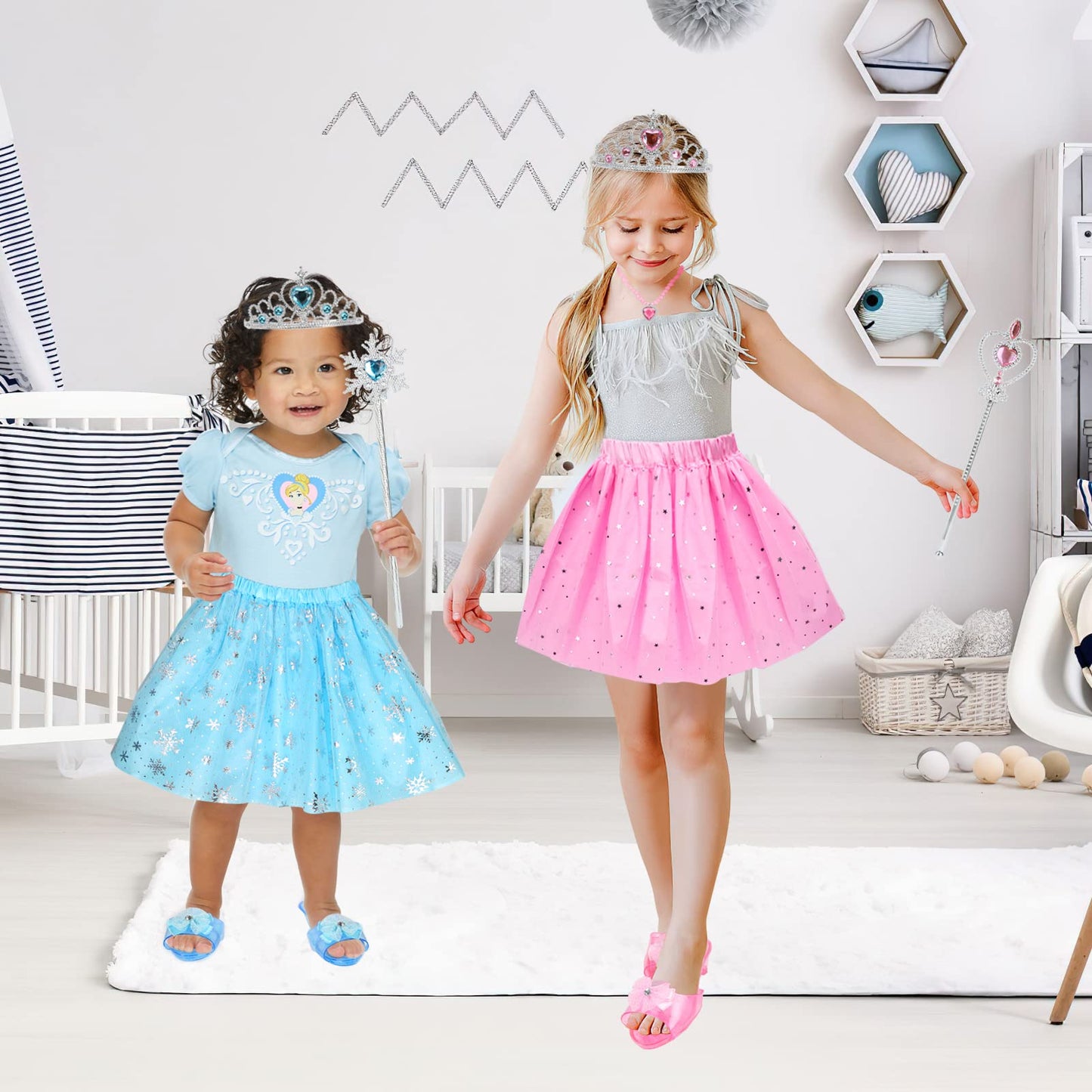 Biange Princess Dress Up Set for Girls – Shoes, Tiara, Jewelry & Gift Box (Ages 3-7)