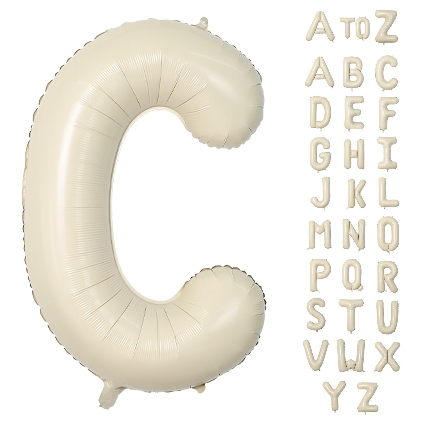 Biapian 40-Inch Cream Letter C Balloon – Giant Foil Alphabet for Birthday, Baby Shower, Wedding