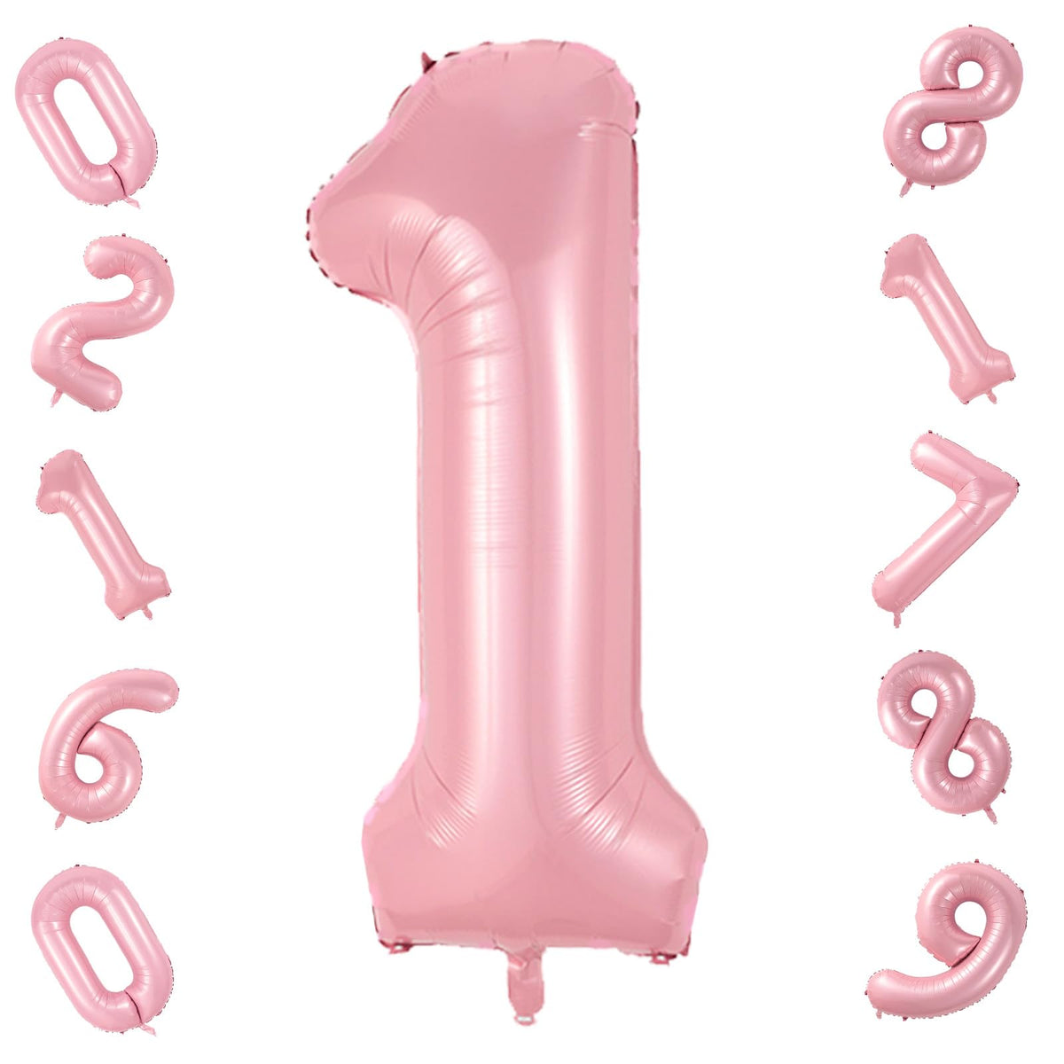 Biapian 40-Inch Pink Number 1 Balloon – Large Pastel Foil Balloon for First Birthday