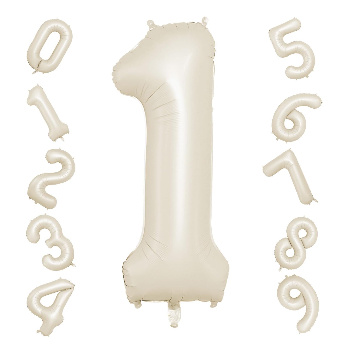 Biapian 40-Inch Cream Number 1 Balloon — Giant 1st Birthday Foil Balloon