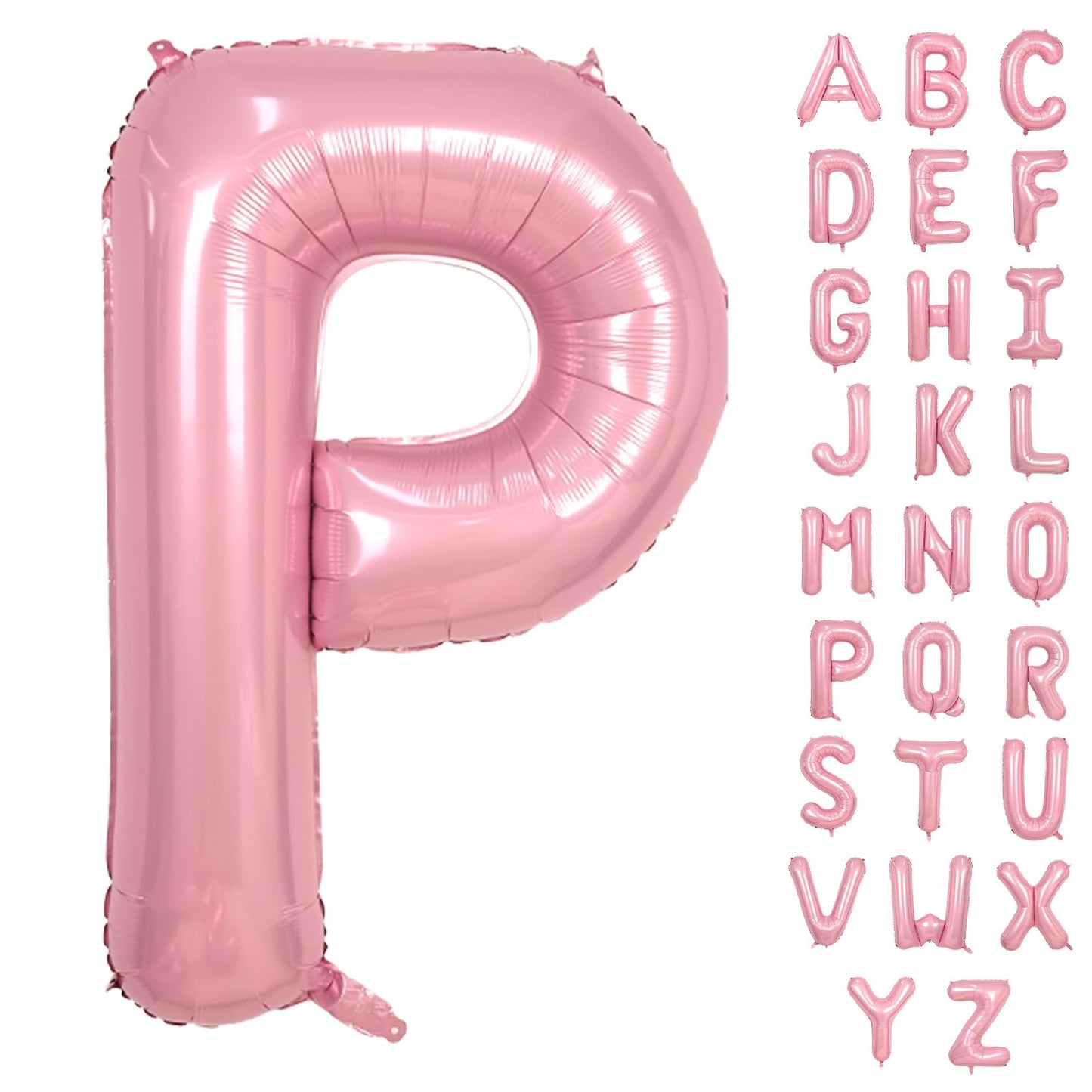 Biapian 40-Inch Light Pink Letter P Balloon – Giant Alphabet Foil with Straw