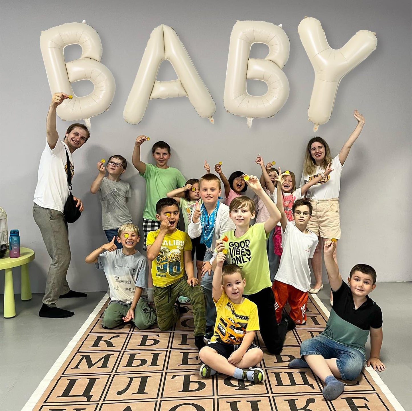 Biapian 40-Inch Cream Letter F Balloon – Giant Foil F Balloon for Birthdays, Weddings & Celebrations