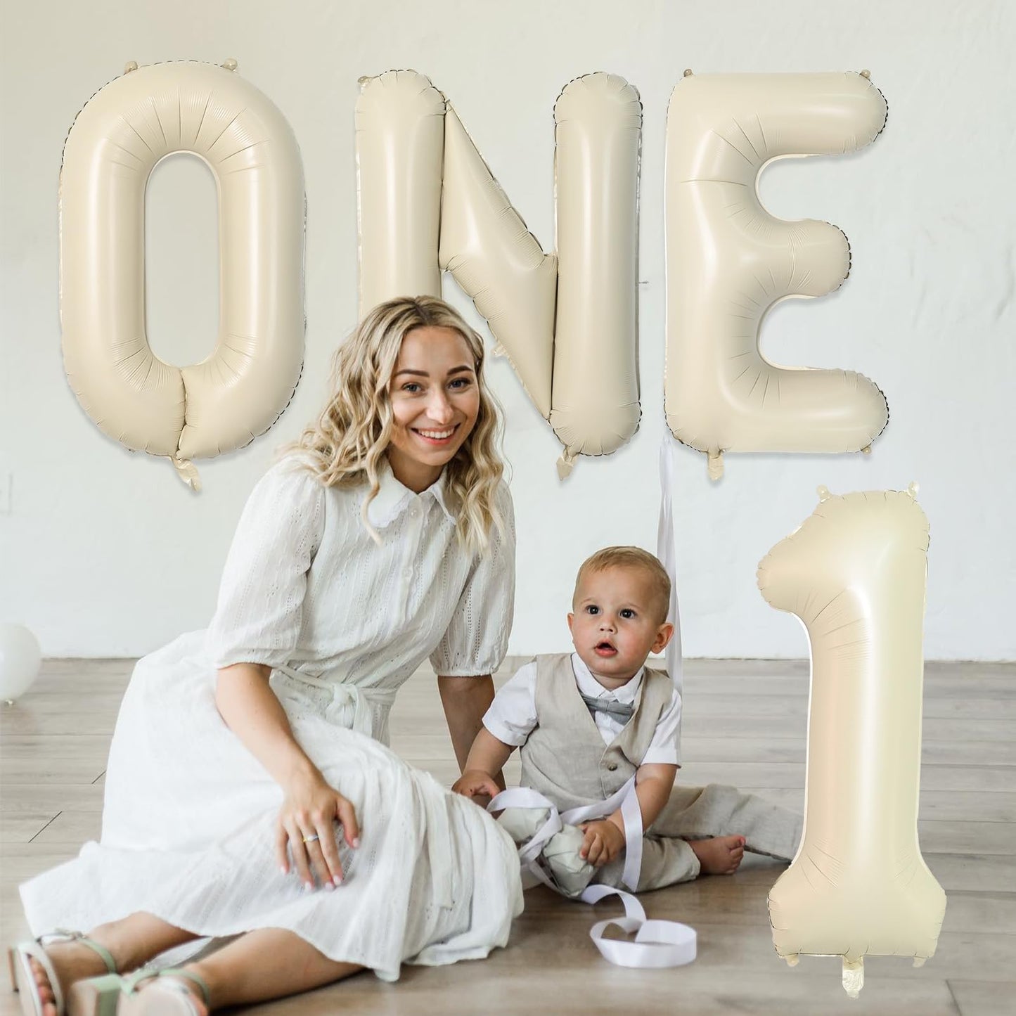 Biapian 40-Inch Cream Letter F Balloon – Giant Foil F Balloon for Birthdays, Weddings & Celebrations