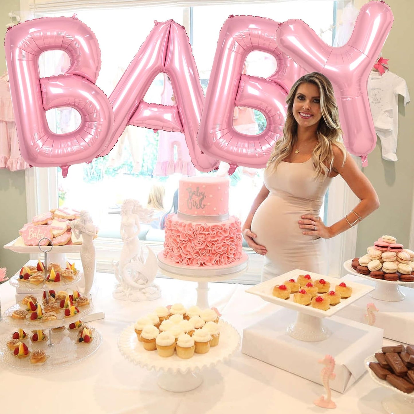 Biapian 40-Inch Pink I Balloon – Giant Pastel Foil Letter Balloon for Birthday & Party Decor