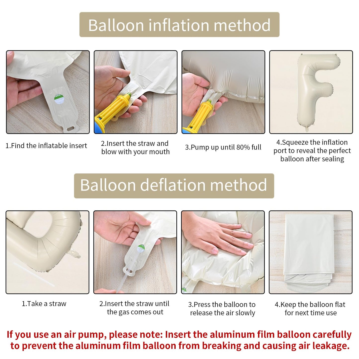 Biapian 40-Inch Cream Letter F Balloon – Giant Foil F Balloon for Birthdays, Weddings & Celebrations