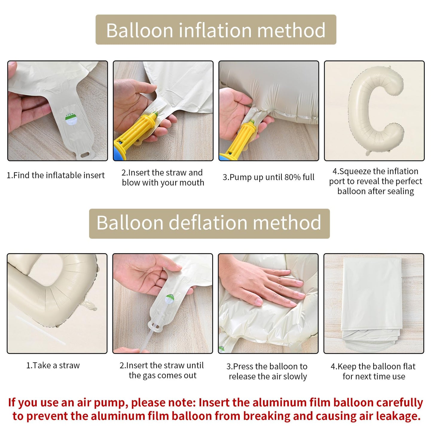 Biapian 40-Inch Cream Letter C Balloon – Giant Foil Alphabet for Birthday, Baby Shower, Wedding