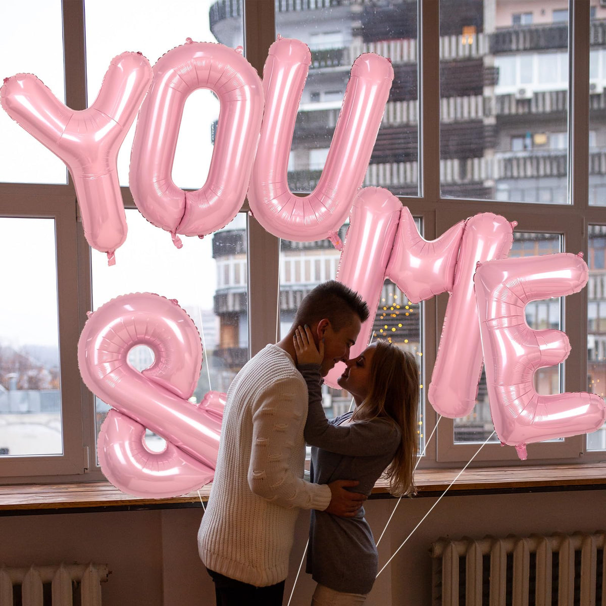 Biapian 40-Inch Pink Ampersand Balloon – Giant Foil Symbol for Parties