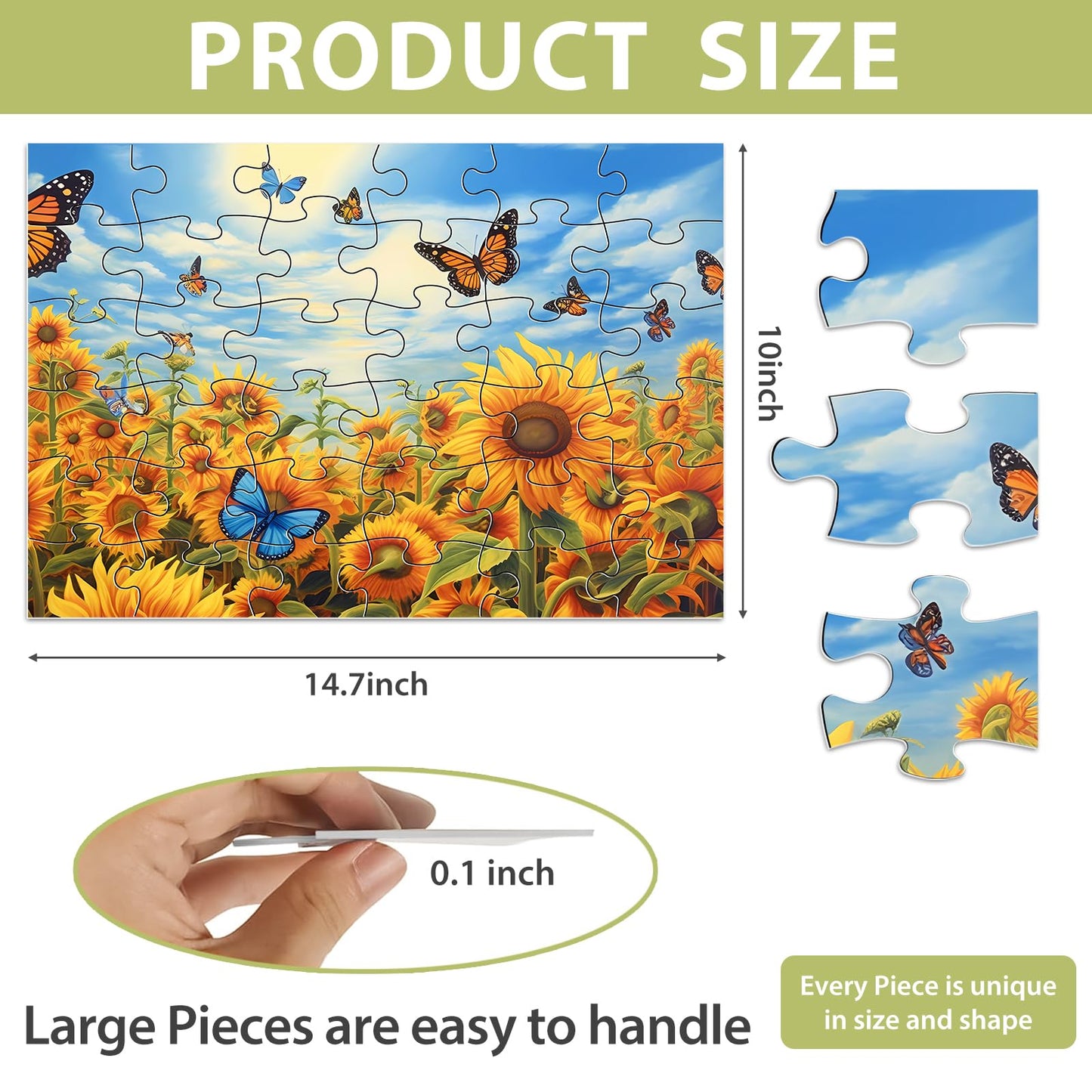 Biarek 6 Pack 36 Large-Piece Puzzles for Seniors – Easy Jigsaw for Dementia Activities + 6 Storage Bags