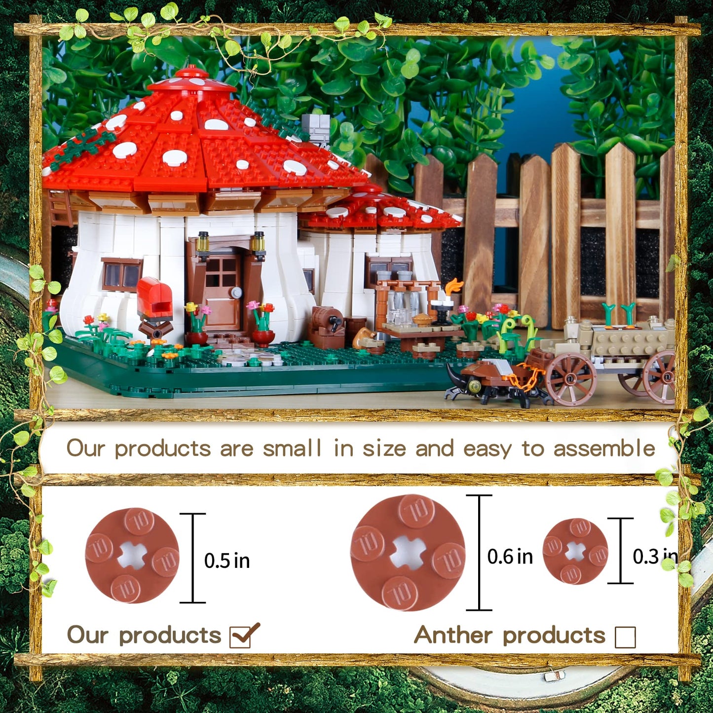 Bibilock 2233PCS Mushroom House Building Blocks — Creative Treehouse Set for All Ages