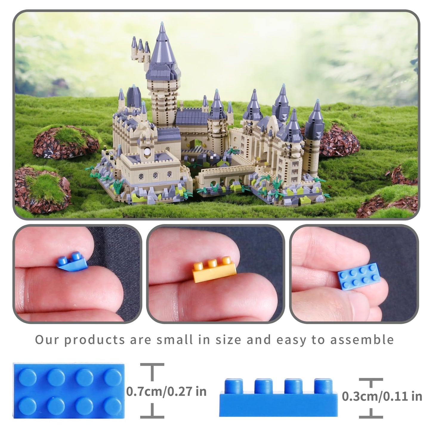 Bibilock 3000+ Micro Mini Blocks Magic Castle — Creative Build Set for 14+