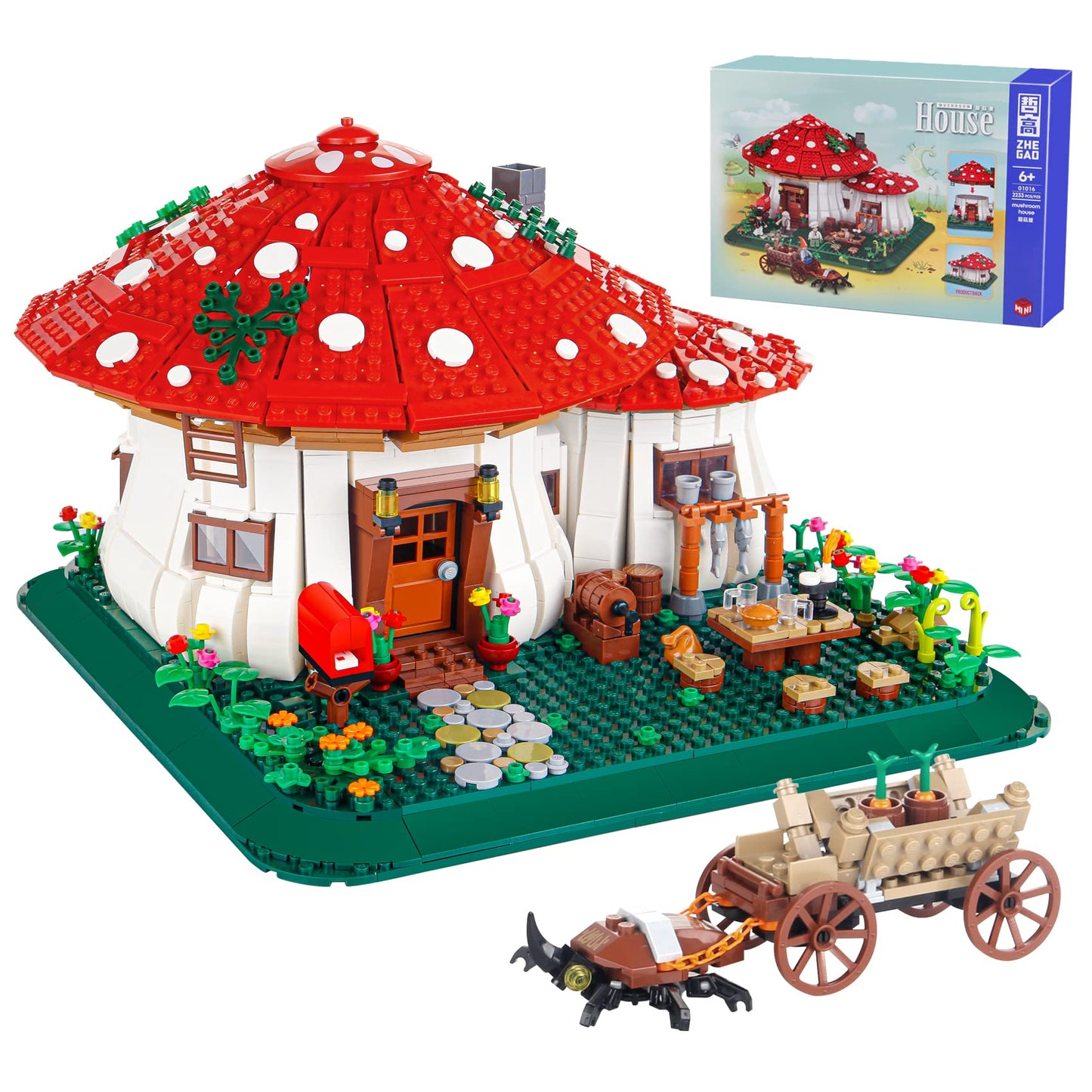 Bibilock 2233PCS Mushroom House Building Blocks — Creative Treehouse Set for All Ages