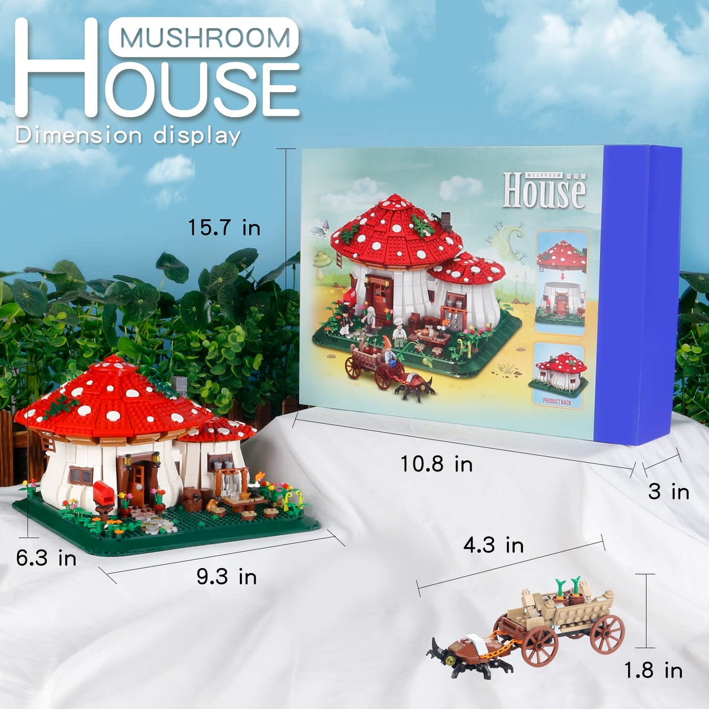 Bibilock 2233PCS Mushroom House Building Blocks — Creative Treehouse Set for All Ages
