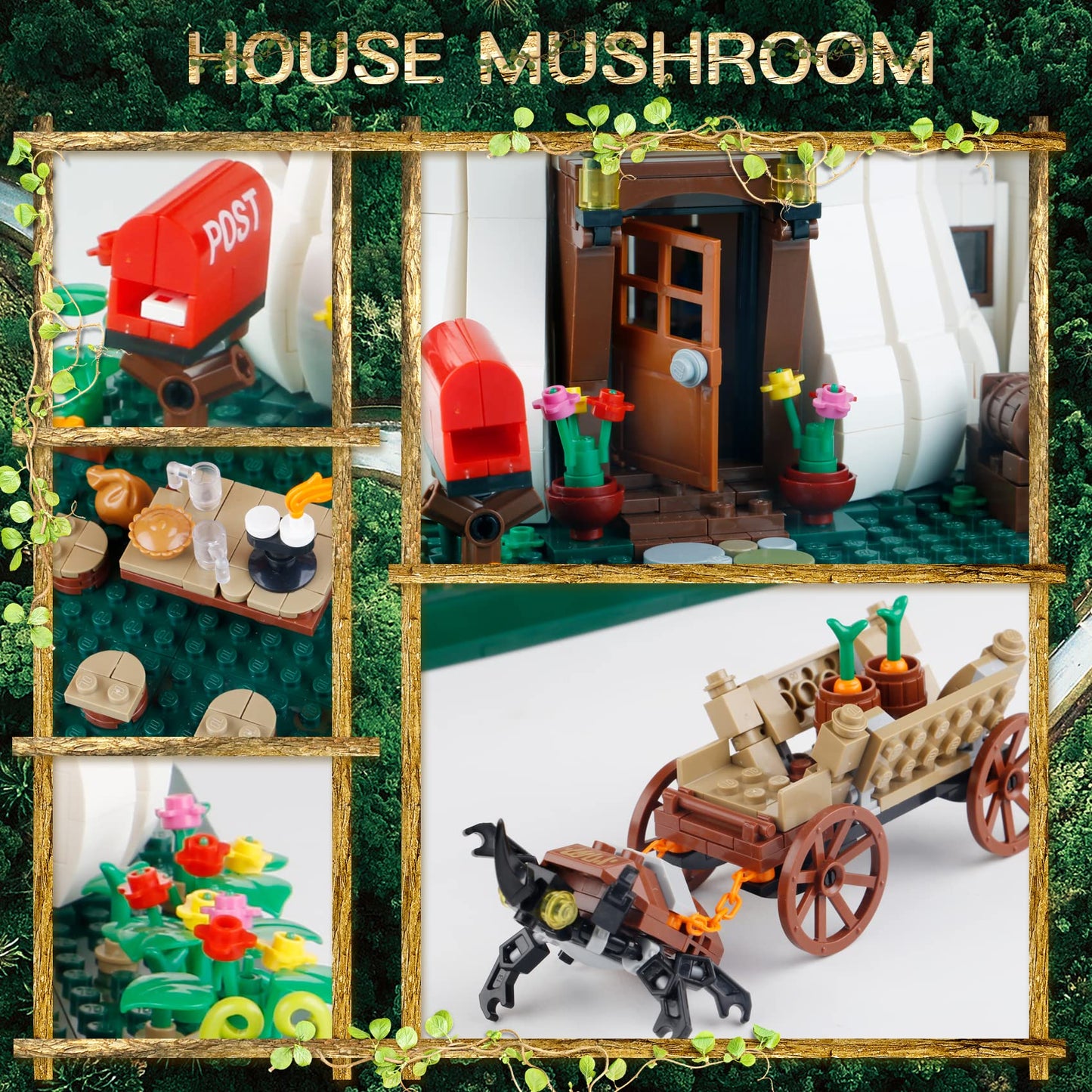 Bibilock 2233PCS Mushroom House Building Blocks — Creative Treehouse Set for All Ages
